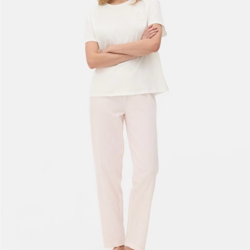 Pink & White Striped Pajama/Lounge Set NWT